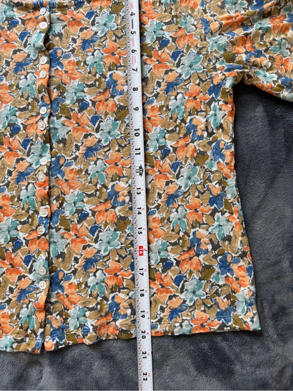 Laura Ashley Multicolor Floral Button-Front Short Sleeve Blouse - Picture 4 of 9